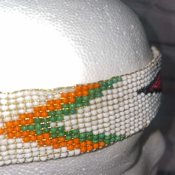 *SOLD on EBAY NATIVE AMERICAN BEADED HEAD BAND, CHOKER,  HAT BAND,18”x1” phoenix - Picture 7 of 7